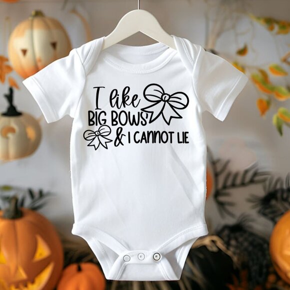 I like big bows & I cannot lie NEW baby white one piece - Picture 1 of 1